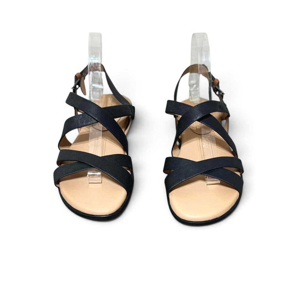 Gentle Souls Women’s Black Leather Strappy Flat Sandals Size 10 - Picture 2 of 11